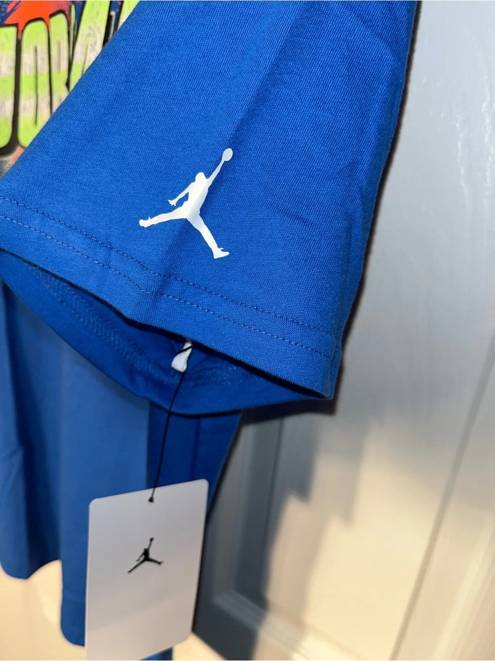 $28 Nike AIR JORDAN FLIGHT JUMPMAN T- Shirt BOYS Short Sleeve BLUE XL Basketball